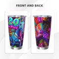 thumbnail image 3 of Bingfone Neon Free Play for 20 Oz Stainless Steel Travel Mug Double Wall Water Coffee Cup for Home,Office, Outdoor Works Great for Ice Drinks and Hot Beverage-Without Straw, 3 of 8