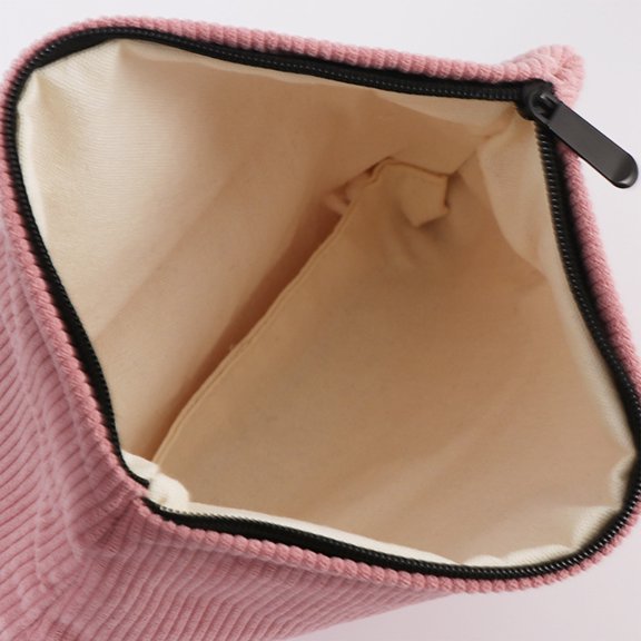 Corduroy Makeup Bag, Large Capacity Travel Toiletry Pouch Cosmetic Organizer with Zipper, Multi-Purpose Storage Bag for Stationery, Wallet, and Daily Essentials