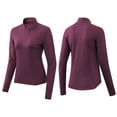 thumbnail image 3 of Ailaofu Women's Long Sleeve Shirts with Thumb Holes Athletic Workout Hiking Running Shirt 1/4 Zip Pullove, 3 of 6