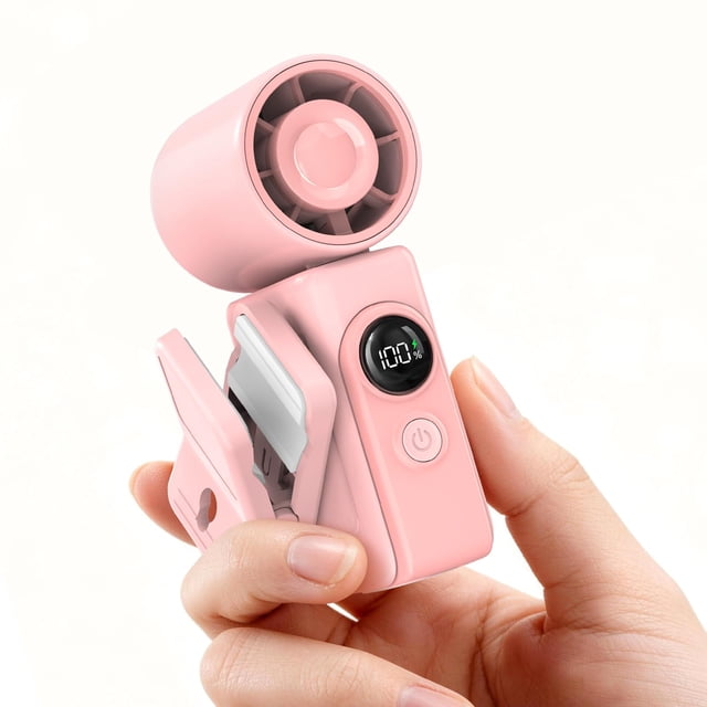 Ventilador mini portátil con clip MACMORE recargable, 4 velocidades
