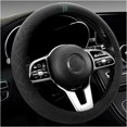 thumbnail image 1 of YISITIAN Housse de Volant en Daim pour Voiture, Protecteur Antidérapant pour Volant Auto avec Grille de Correction du Marqueur, Accessoires Automobiles Universels Respirants, Convient 14.5-15 Pouces CJ919-49976, 1 of 6