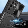 thumbnail image 2 of Sliding Window Lens Protection Case for Samsung Galaxy S24, Heavy Duty Shockproof Phone Cover with Folding Rotating Magnetic Bracket for Samsung Galax, 2 of 5