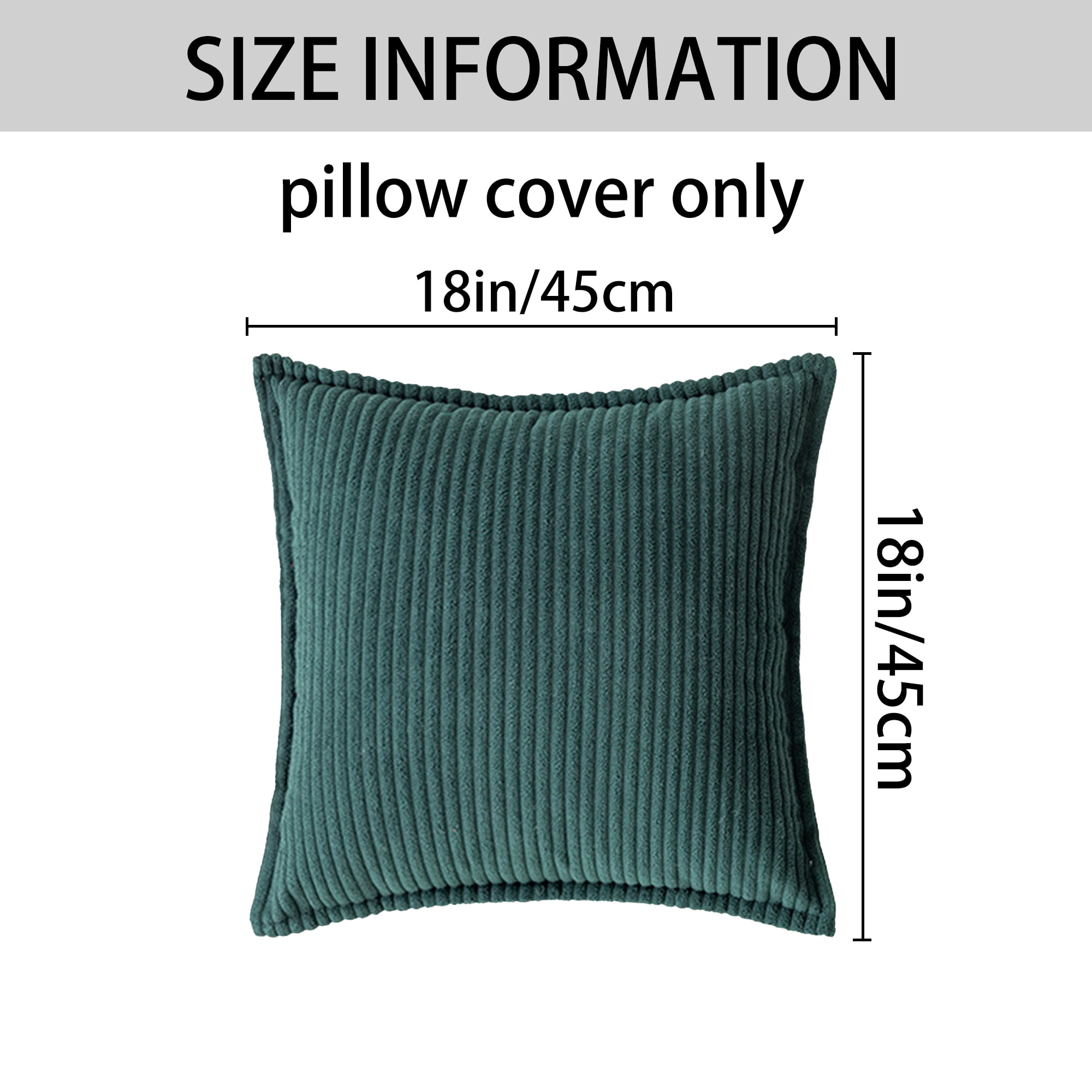 Unique Bargains Striped Decorative Throw Pillow Covers Pack of 2 Dark Green 18" x 18"