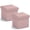 Blush Pink, variant on Collapsible Linen Storage Ottoman Cube, Multipurpose Footrest Stool for Living Room, Bedroom, Entryway,12 x 12 x 12