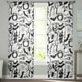 thumbnail image 3 of Halloween Sheer Curtains 63 Inch Length 2 Panels Set, Semi Transparent Voile Rod Pocket Curtains for Living Dining Room Bedroom Drapes Cartoon Black Spooky Pumpkin Ghost Cobweb, 3 of 8