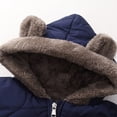 thumbnail image 6 of OJSFQUFP Baby Winter Fleece Lined Snowsuit Bear Ear Hooded Quilted Romper Warm Zipper Infant Jumpsuit, 6 of 7