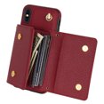 thumbnail image 6 of Allytech for Applel iPhone Xr 6.1" Wallet Case, Premium PU Leather Multiple Cards Slots Large Space Wallet Case with Crossbody Shoulder Strap for Girls Women - Red, 6 of 8