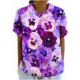 thumbnail image 2 of Fiudx Liquidación de Ahorros de Verano Camiseta Holgada Informal con Estampado para Mujer, Tops de Manga Corta con Cuello de Muñeca, Blusa Bonita y de Lino, 2 of 4