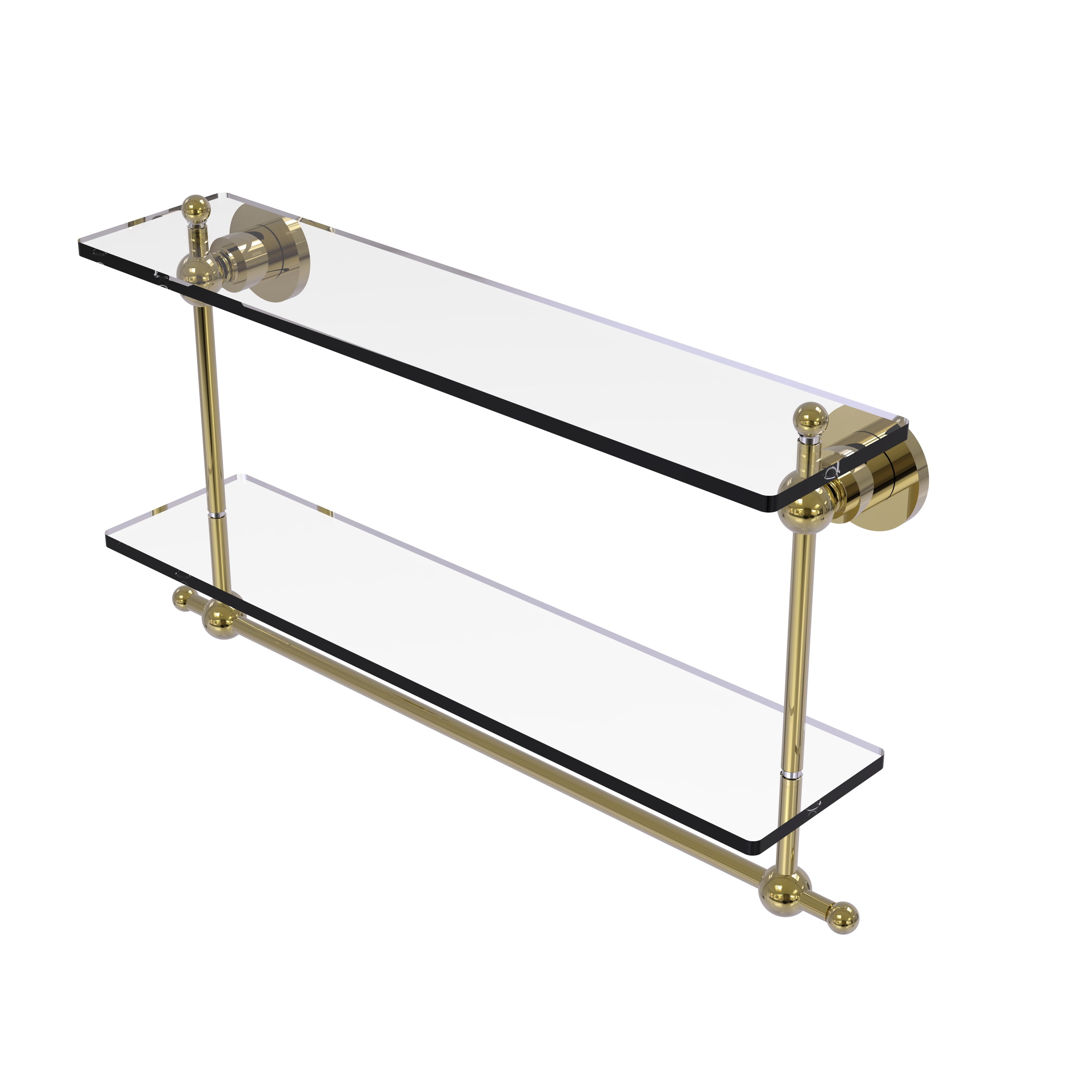 Astor Place Collection 22 Inch Two Tiered Glass Shelf with Integrated ...