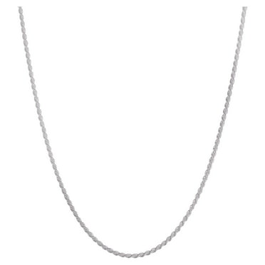 Brilliance Sterling Silver Rope Necklace, 30inch white color