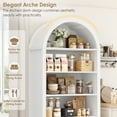 thumbnail image 2 of Hiphuta 70" Tall Arched Kitchen Pantry Storage Cabinet with 2 Large Drawers and 4 Open Shelves, Freestanding Modern Farmhouse Versatile Hutch Cupboard for Dining Room, White, 2 of 6