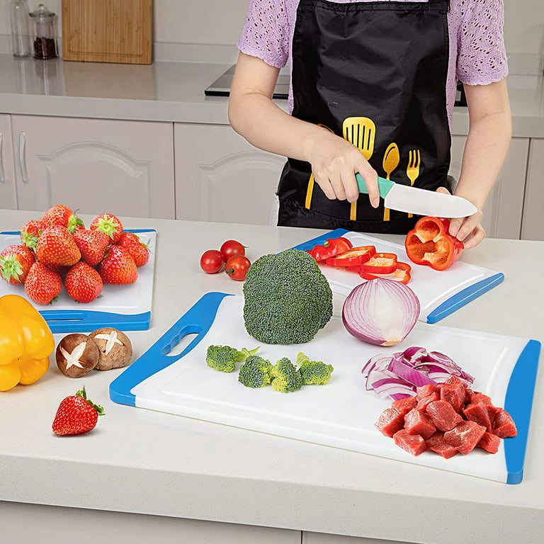 Cibeat Extra Large Cutting Board, Dishwasher Safe Chopping Boards with  Juice Grooves &Easy Grip Handle, BPA Free, 3 Pieces Plastic Cutting Board  Set 
