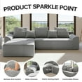 thumbnail image 3 of 111.2" Cloud Couch – Gray Modern L-Shaped Sectional Sofa, Stylish Modular Couch for Living Room, Adjustable Configurations, Soft Chenille Fabric, 3 of 11