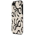 thumbnail image 2 of Funda de teléfono para iPhone SE (2020) /7/8, bonita estética de coqueta, lazos negros sobre beige crema, 2 of 3