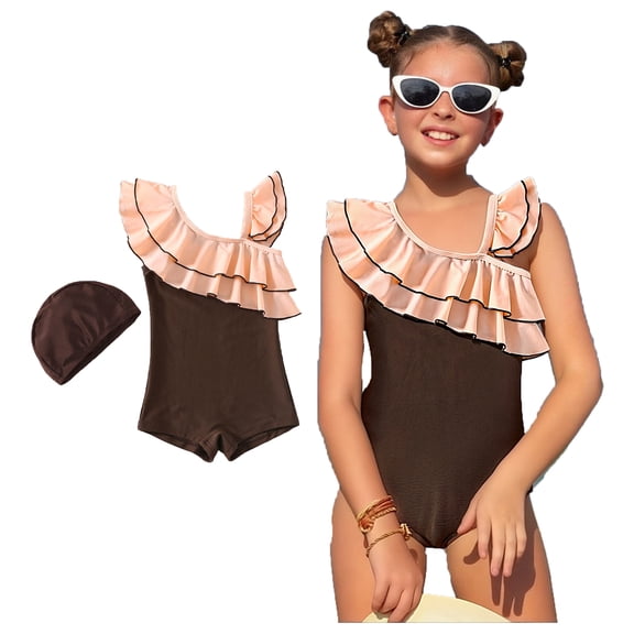 Kids Girls Swim Suit Multicolor Bathing Suit One Piece Toddler Bathing Suits for Kids 9-10 Years