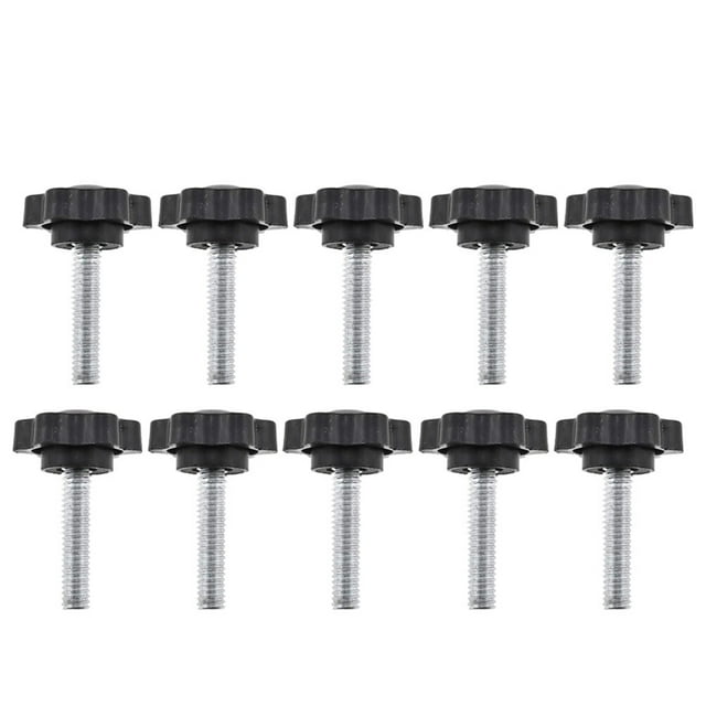 OULII 10Set Black Plastic Handgrips Thread Knob for DIY Enthusiasts with Threaded Clamping Function