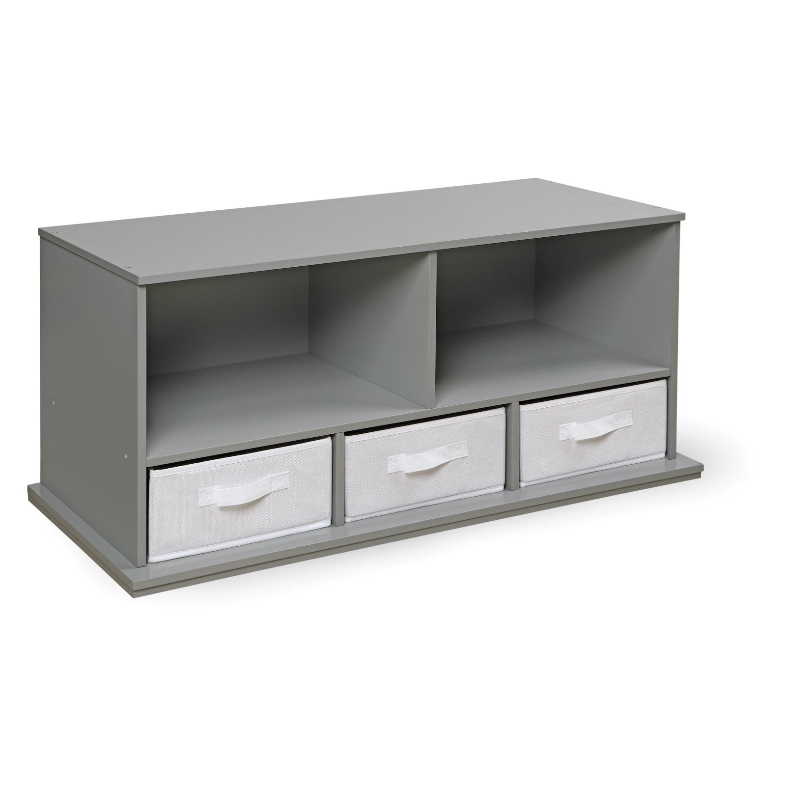 badger basket combo bin storage unit with 3 baskets gray