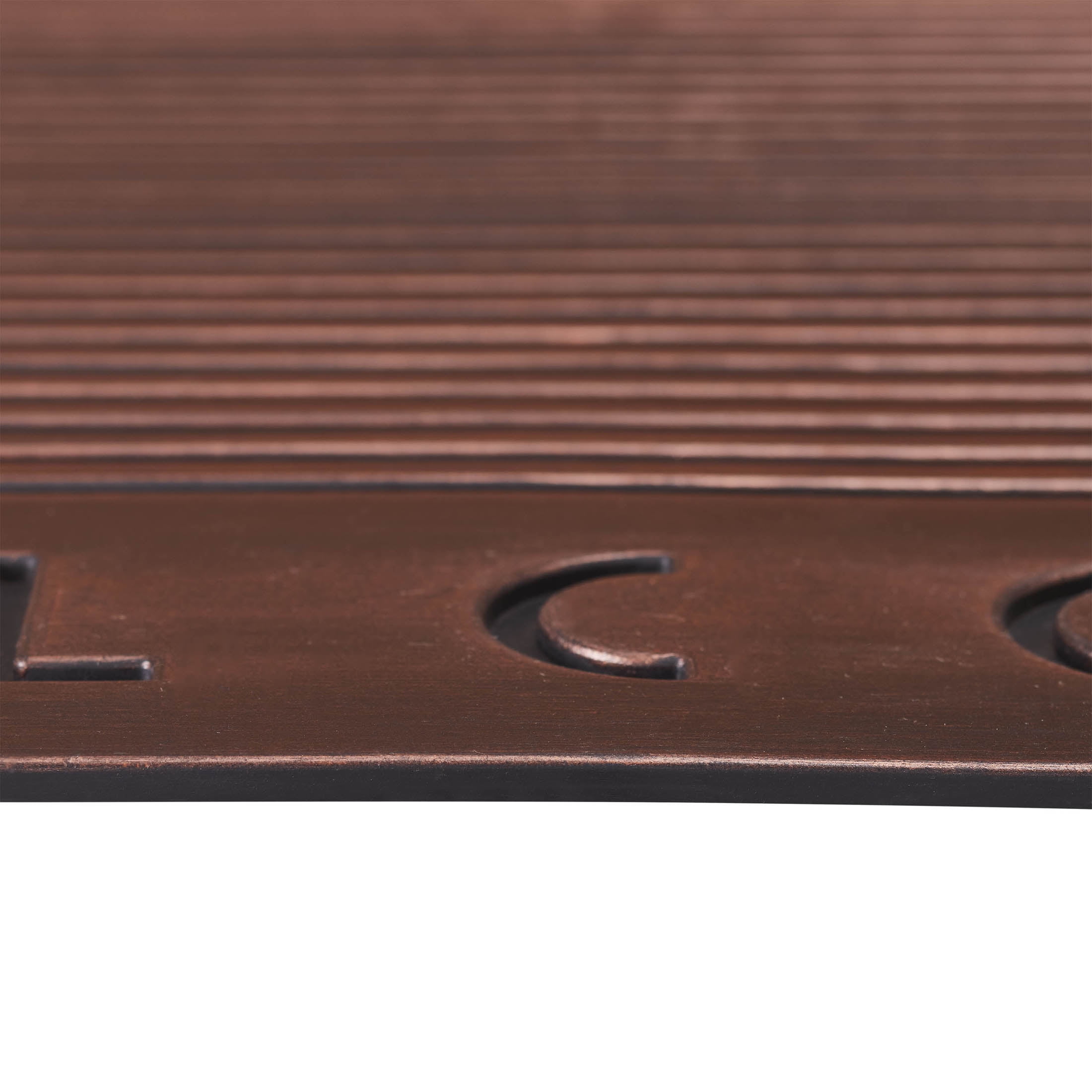 Mainstays Welcome Copper Rubber Wood Slat Outdoor Doormat, 18" x 30"
