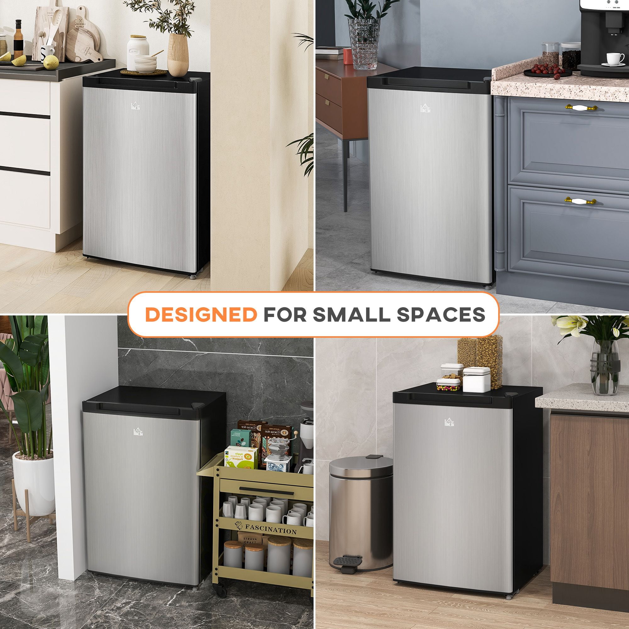 3 Cu Ft Upright Freezer with Adjustable Temperature, Reversible Door in Silver Finish