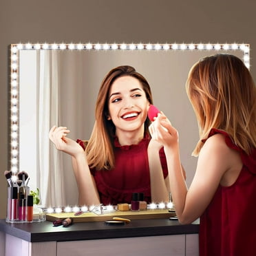 LED Vanity Lights for Makeup Dressing Table, 13ft LED Light Strip Kit 6000K White Light with Dimmer and Power Supply, Mirror Not Included