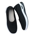 thumbnail image 3 of Domzle Orthopedic Breathable Soft Shoes Arch Support, Women Wide Width Breathable Walking Comfortable Slip On Sneakers Black, 3 of 5