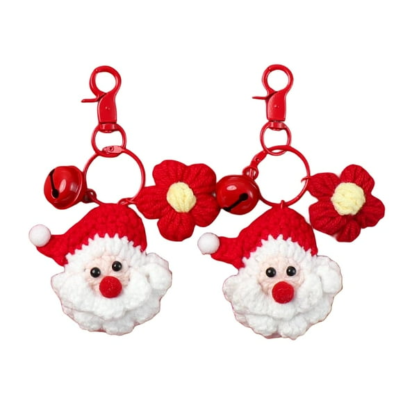 Yazoeia 2 pieces crochet keychains, crocheted Santa keychains (red) CJC912-200621