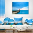 thumbnail image 4 of Designart Pier and Lightour in Sunset - Seascape Throw Pillow - 18x18, 4 of 5