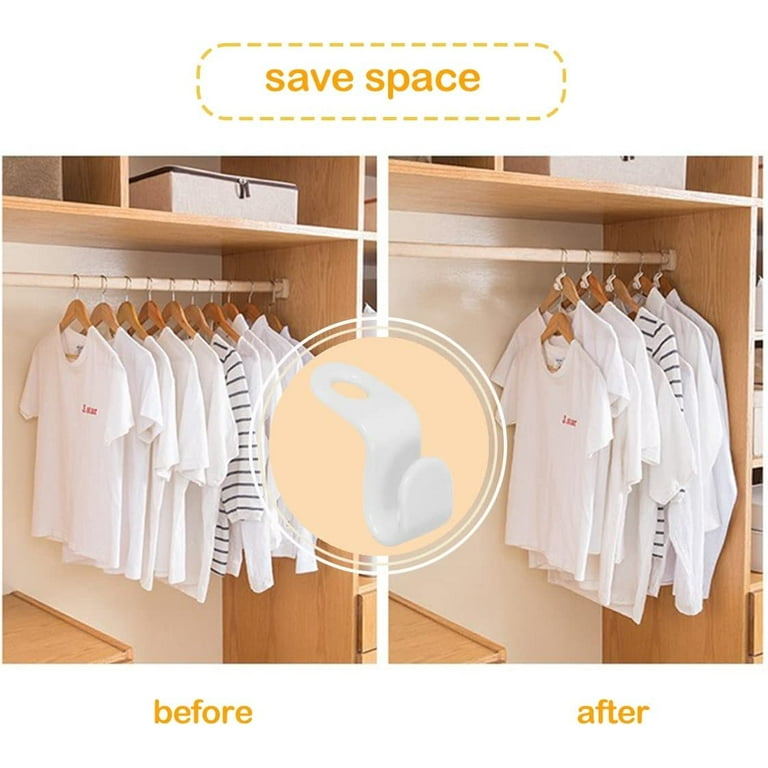 Clothes Hanger Connector Hooks 100Pcs Mini Cascading Hanger Hooks Clothes  Closet Cascading Connection Hooks Hanger Extender Clips for Outfit  Organizer Hangers Space Saving (White) 