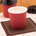 thumbnail image 3 of Restaurantware Ripple Wall Coffee Cups 25 Count 4 Ounce Insulated Crimson Paper Cups, Rolled Rim Spill-Resistant Disposable Paper Non-Slip for Coffee, Beverages, 3 of 8
