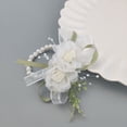 thumbnail image 2 of TNOBHG Wedding Wrist Bracelet Wedding Bracelet Forest Style Breast Flower Faux Peral Tassel Bow Fake Floral Decor Wrist Flower Wedding Party Prom Bridesmaid, 2 of 8