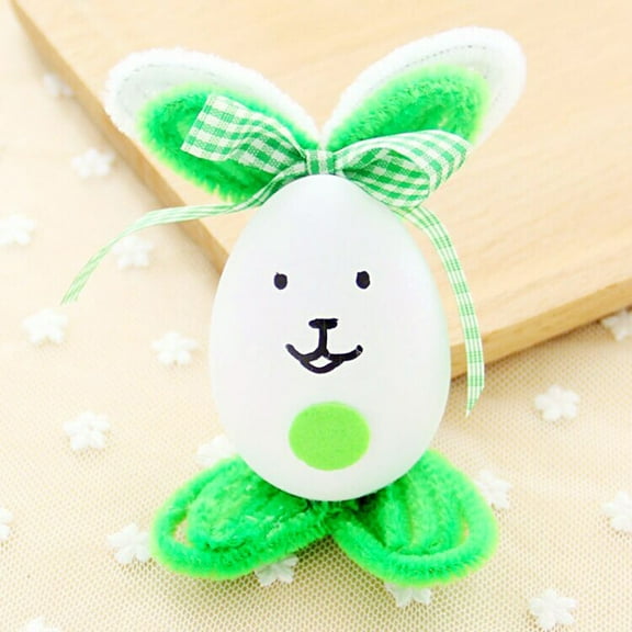 MOQLOM Easter Bunny Eggs, 1pc 4.72in Easter Rabbit Decor, Easter Plastic Rabbit Egg Figurine, Mini Basket Garden Statues, Easter Desktop Rabbit Eggs Decorate (Green)