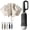 Black, variant on Reverse Automatic Folding Umbrella with Ring Buckle Handle, Reflective Safety Strip, Sturdy Windproof 10 Rib Compact Inverted Travel Umbrella