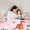 thumbnail image 5 of Castle Fairy Cute Dino Full Size Comforter Sets,Jungle Wildlife Dinosaur Bedding Sets, 5 of 8
