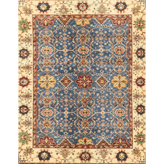 Ahgly Company Indoor Rectangle Abstract Chestnut Brown Oriental Area Rugs, 7' x 10'
