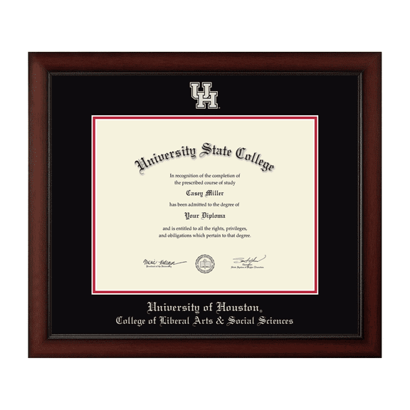 Framerly - UH Arts Diploma Frame with Black and Red Mat