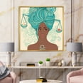 thumbnail image 2 of Designart 'Portrait of African American Woman With Blue Hair I' Modern Framed Canvas Wall Art Print, 2 of 5