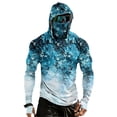 thumbnail image 2 of Men's UPF 50+ Sun Hoodie Long Sleeve Hooded Fishing Shirt Shark & Marine Life Pullover Cooling Ice Silk Breathable Quick-Dry Moisture Wicking 4-Way Stretch for Commute Fishing Hiking Light Green 2XL, 2 of 7