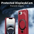 thumbnail image 3 of Designed For iPhone 16e Phone Case,With 360° Spin Magnetic Stand Ring Kickstand,Fit for Mag-Safe,Military Grade Shockproof Heavy Duty Dropproof Tough Rugged Phone Case,Red, 3 of 6