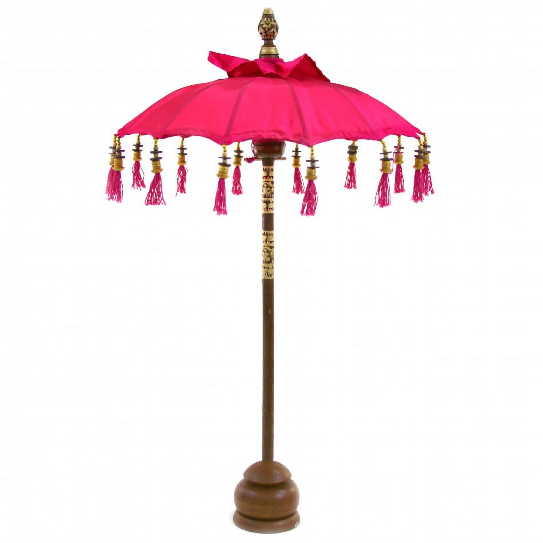 fuchsia patio umbrella Lovely Shade Umbrella, New Flowered Exclusive By il Marchesato Make sure your umbrella is 6 panels canopy with ribs length 52 to 54 9ft umbrella replacement canopy for 6 ribs umbrella in Fuchsia Fits 6 ribs umbrella frame ribs only from 52 to 54 300 denier polyester fabric with UV treated and water repellent Koyal Wholesale Bali Umbrella Stand,