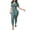 Blue, variant on Two Piece Sets for Women Summer Casual Jogger Workout Outfits Fitted Crew Neck T-shirt High Waist Legging Sets Black L