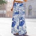thumbnail image 2 of Gamivast Wide Leg Pants For Women Floral Sunflower Print Dstring Palazzo Pants Summer Boho Beach Pants Loose Flowy Vacation High Waist Wear, 2 of 4