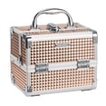 thumbnail image 1 of FRENESSA Estuche de Maquillaje Caja de Cosméticos Portátil Organizador de Joyas Bandejas de 2 Niveles con Cerradura con Llaves y Espejo con Asa Caja de Almacenamiento de Maquillaje - Oro Rosa, 1 of 5