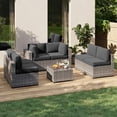 thumbnail image 4 of Clouddwell 14-Piece Outdoor Cushion Set for 6-Seat Wicker Sectional - Waterproof, High-Resilience Foam (Dark Gray), 4 of 8