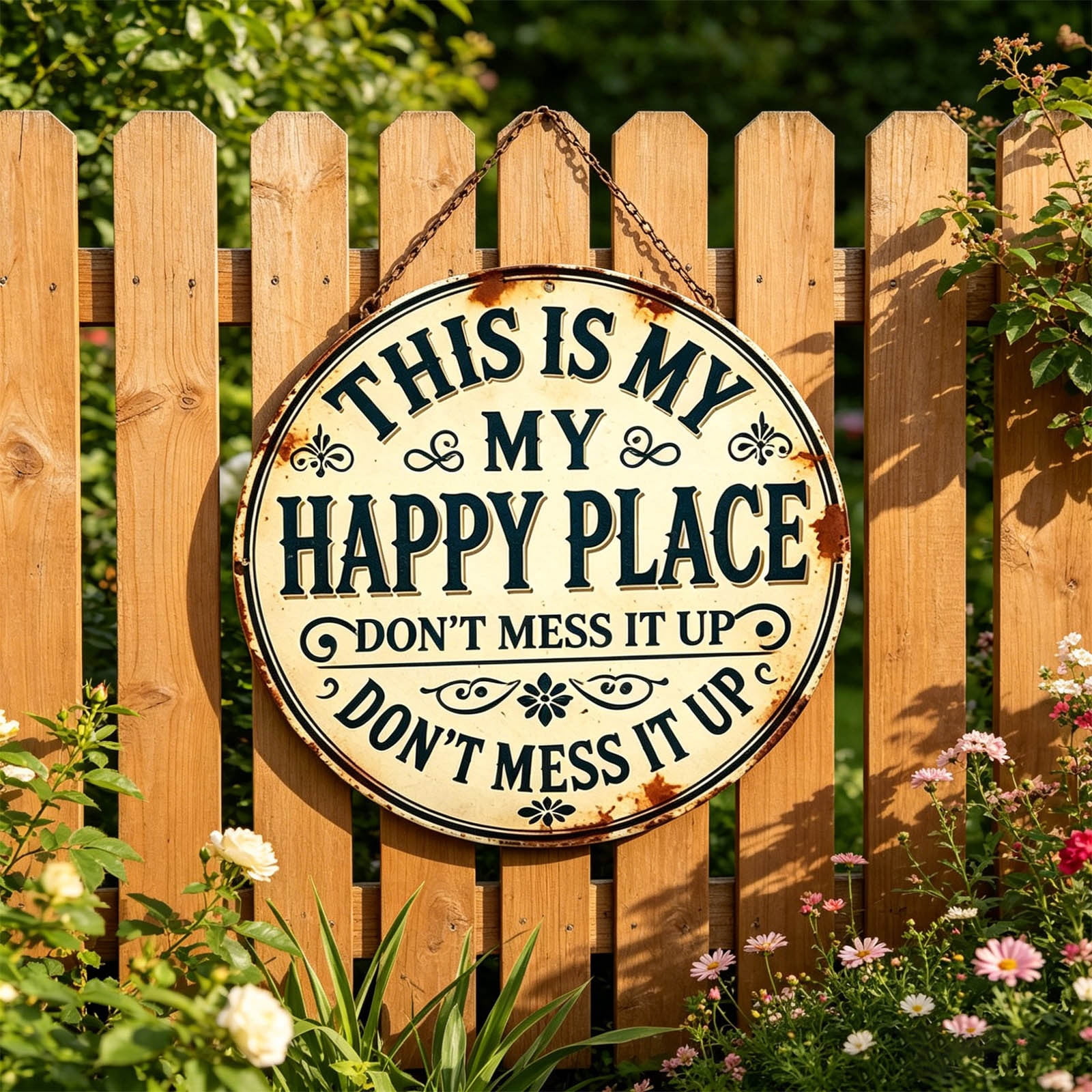 Cheapark Vintage Wooden Welcome Sign Rustic Wood Plaque 20x20 Inch