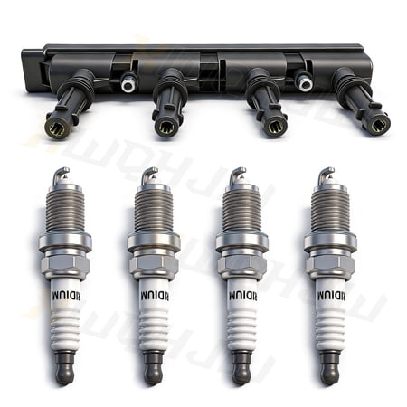 XWQHJW Ignition Coil + 4pcs Spark Plug for 2011-2015 Chevrolet Cruze Volt 1.4L 55579072