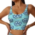 thumbnail image 2 of Haiem Best Dad Ever Pattern Womens Sports Bra - U Neck Padded Low Impact Yoga Bra Workout Crop Top Gym Moisture-Wicking Workout Vest -Small, 2 of 9
