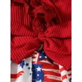 thumbnail image 6 of JYYYBF Baby Girls Fourth of July Outfits Sleeveless Wrap V Neck Romper + Headband Set Newborn Clothes, 6 of 7