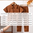 thumbnail image 2 of BFHHYA Boys 2 Piece Summer Outfits Short Sleeve Collar Button Down Shirt Straight Leg Pants Sets Casual Clothing Sets 1-8 Years, 2 of 8