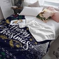 thumbnail image 3 of Merry Christmas Throw Flannel Blanket 50x60In Snowflakes Antlers Flower Winter Navy Super Soft Cozy Bed Blanket, Lightweight Plush Fuzzy Bed Throw for Bedroom Sofa Couch Living Room, 3 of 4