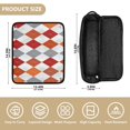 thumbnail image 5 of Hair Tools Storage with Heat Resistant Mat- Gray and Orange Diamonds Printed Curling Iron Travel Bag/Flat Iron Case for Women, 5 of 8
